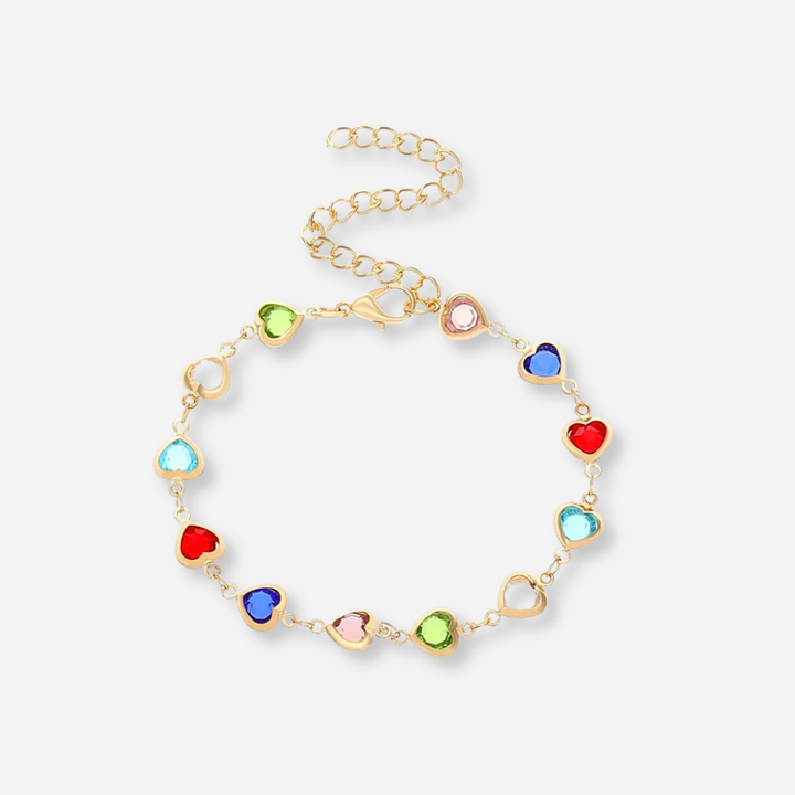 Hartvormige kleuren armband